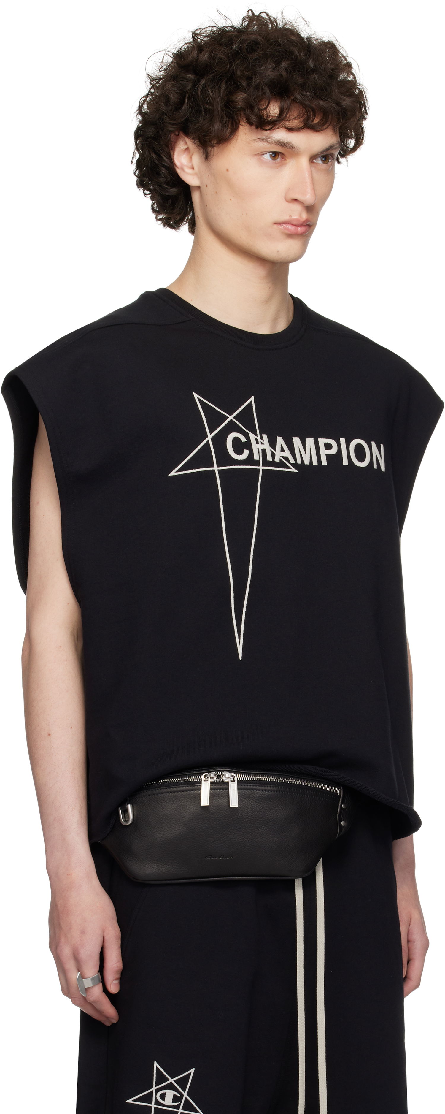 Tankkitoppi Rick Owens Rick Owens Champion Edition Micro Tatlin Sleeveless T-Shirt Musta | CM01E1666 CHFE FELPA, 1