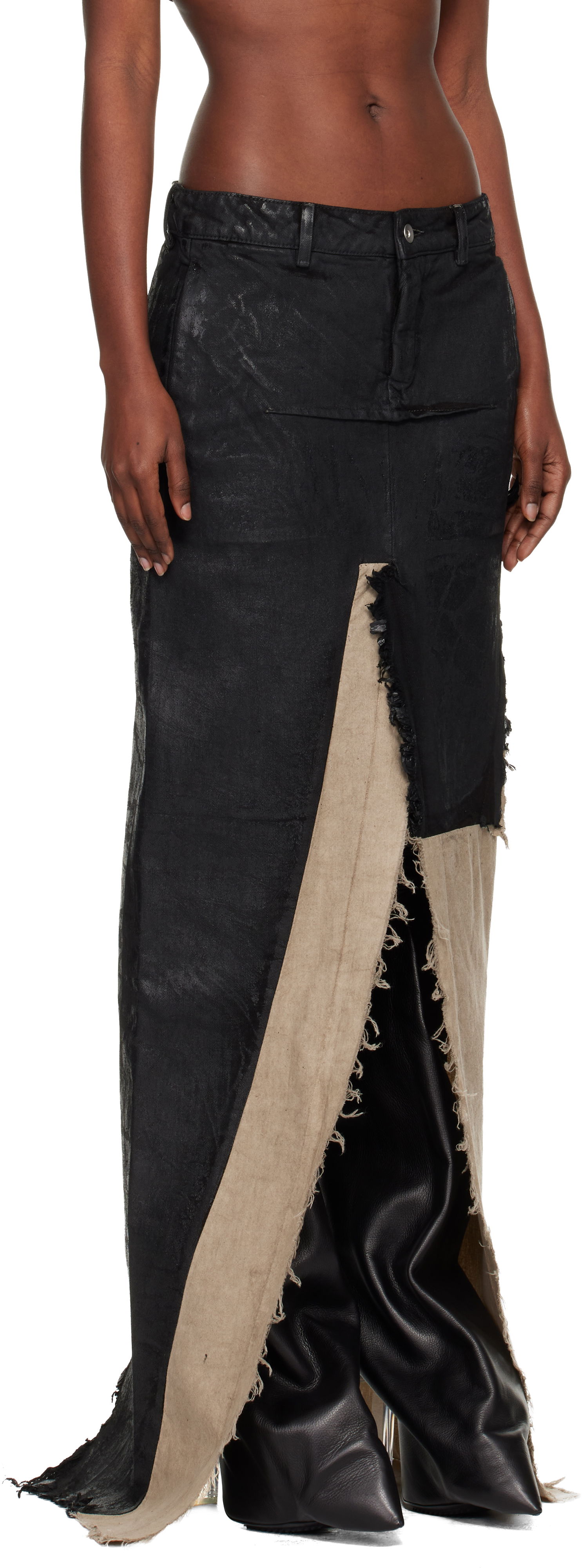 Hame Rick Owens Concordians Sliced Denim Maxi Skirt Monivärinen | RO02E4393 BMC921, 1