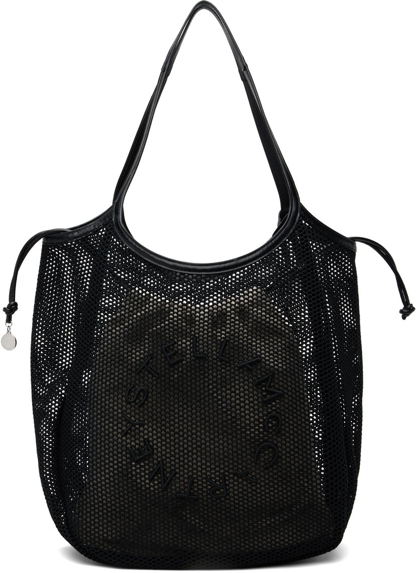 Kangaskassi Stella McCartney Stella McCartney Logo Mesh Tote Musta | 7B0170WP0595