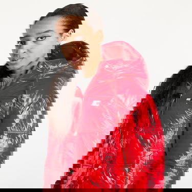 Puffer takki Tommy Hilfiger Tommy Jeans Shiny Hooded Badge Jacket Punainen | DW0DW20210 XME, 1