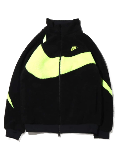 Takki Nike Big Swoosh Reversible Boa Jacket Black Neon Musta | BQ6546-017