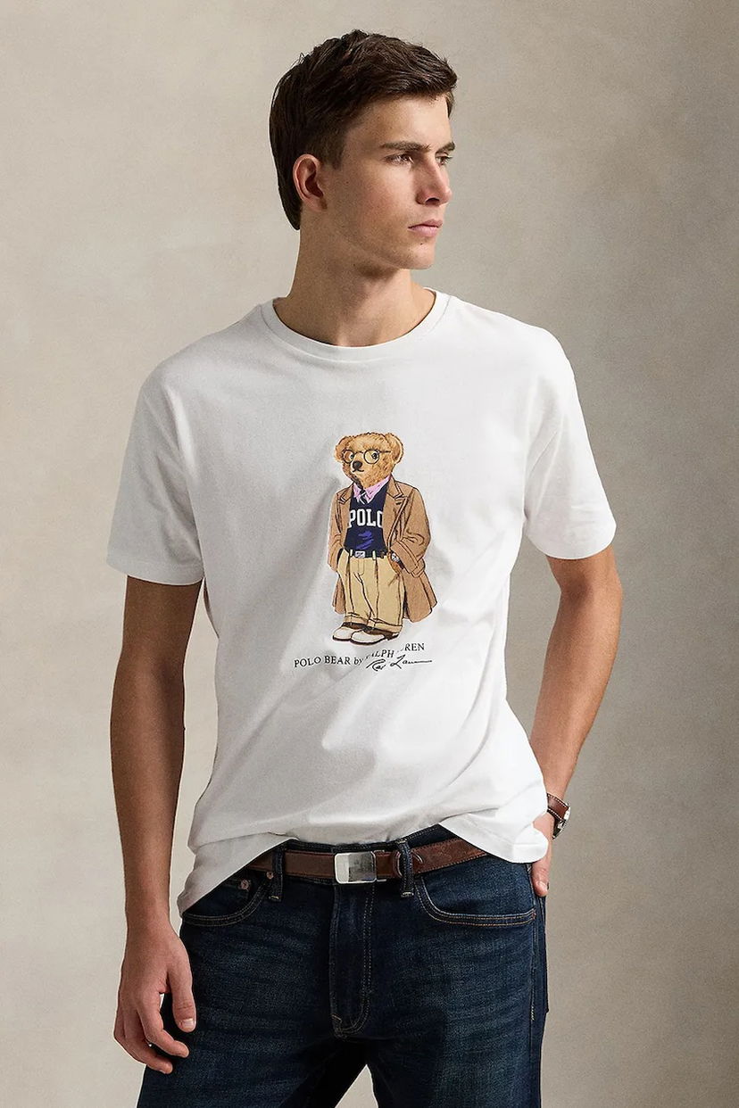 T-paita Polo by Ralph Lauren Polo Ralph Lauren Sscncmslm1 Printed T-Shirt Valkoinen | 710974584