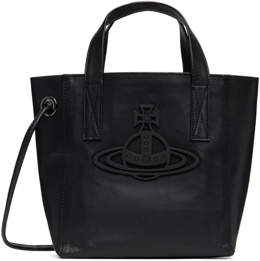 Kangaskassi Vivienne Westwood Vivienne Westwood Sarah Small Leather Tote Musta | 4D030006U-L00AN-