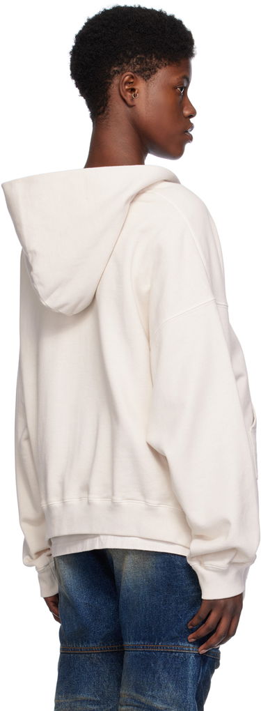 Huppari We11done We11done Printed Zip-Up Hoodie Beige | WD-TJ0-24-812-U-WH, 2