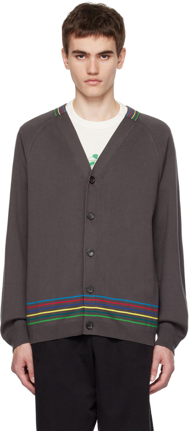 Villapaita Paul Smith PS Paul Smith Striped Cardigan Harmaa | M2R-211Y-L21860