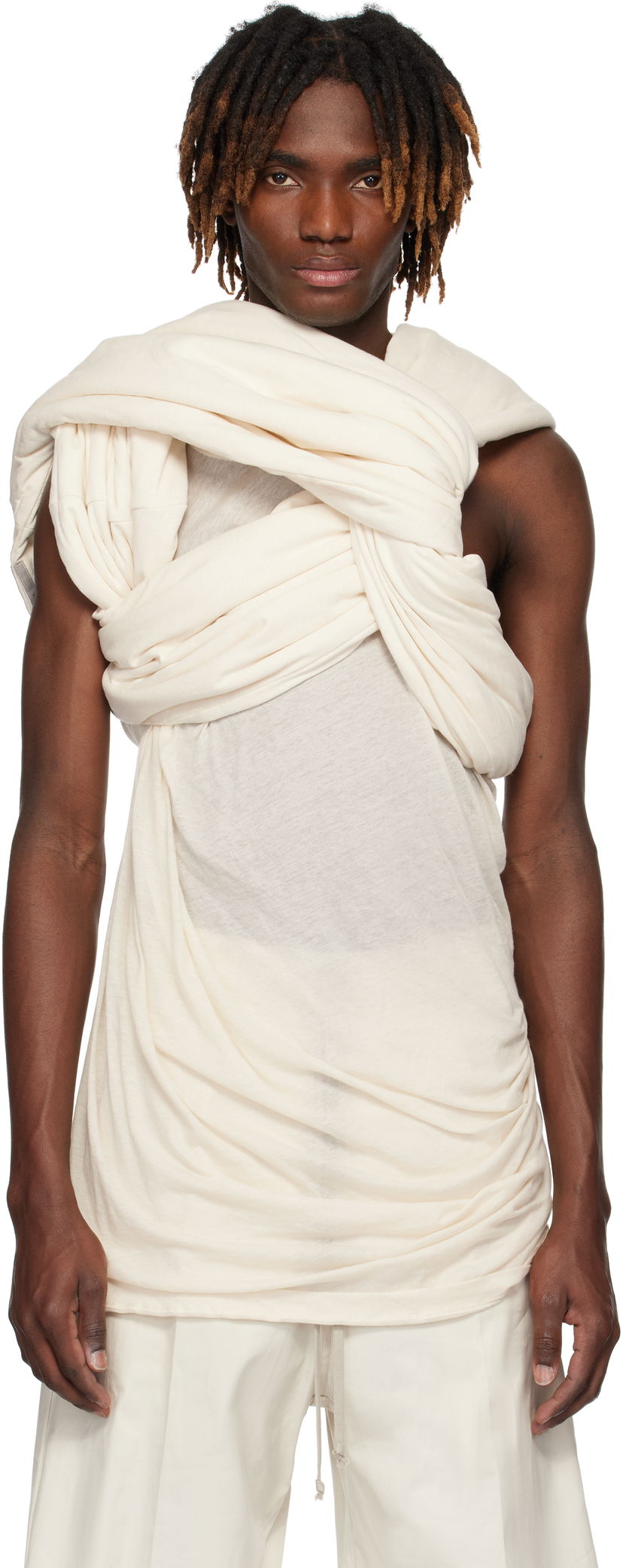 Tankkitoppi Rick Owens Rick Owens Hollywood Triple Donut T-Shirt Valkoinen | RU01E5432 JNC