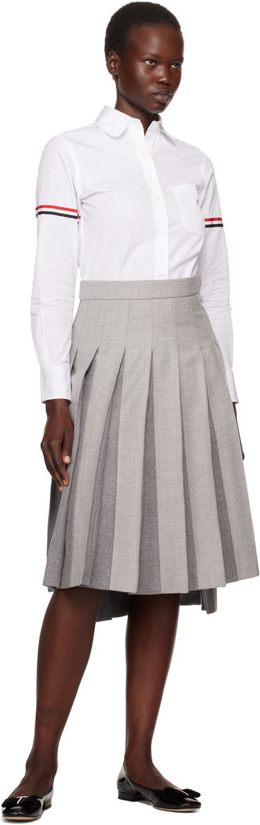 Hame Thom Browne Wool Flannel Pleated Midi Skirt Harmaa | FGC441A-F0580, 3