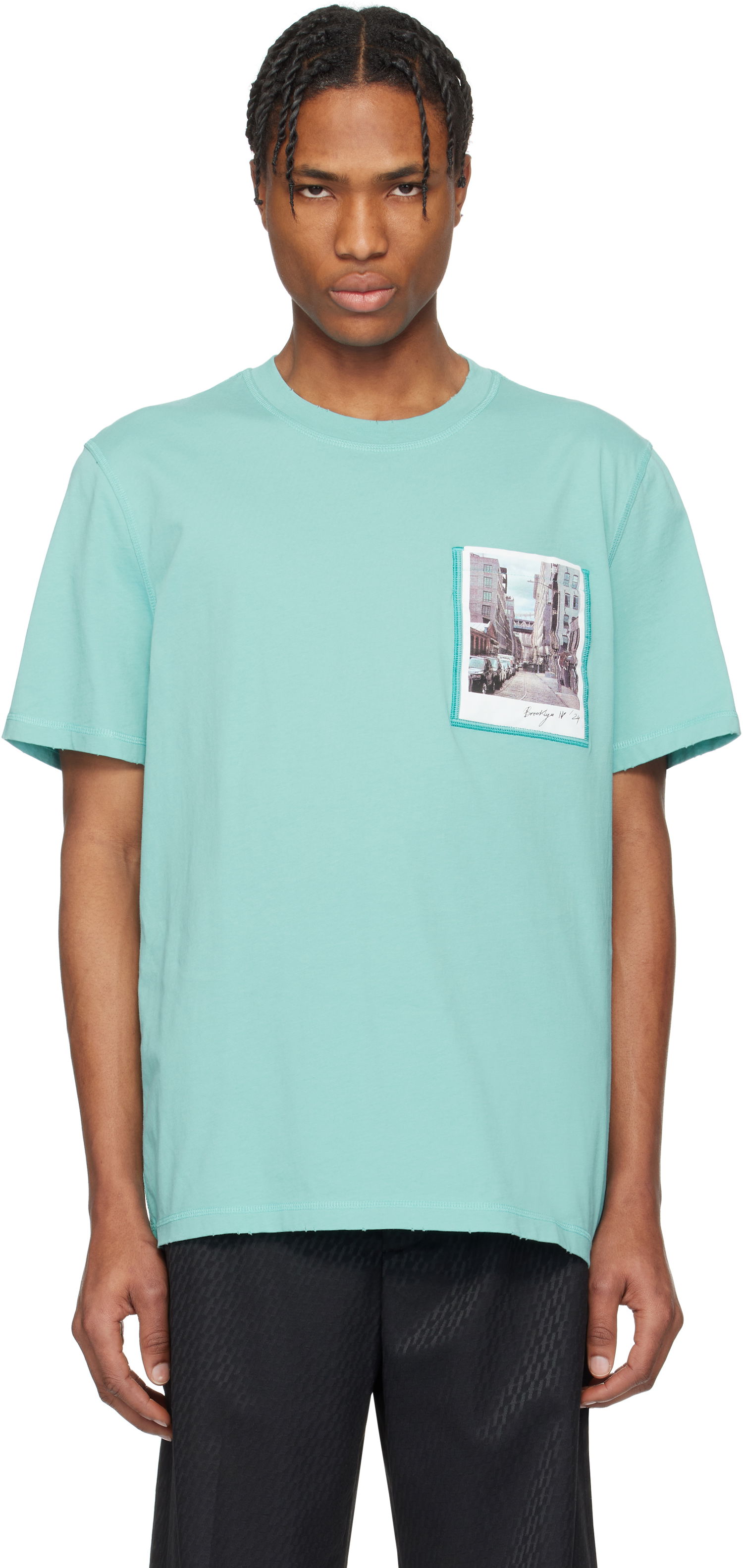 T-paita Helmut Lang Helmut Lang Brooklyn Postcard T-Shirt Vihreä | O10HM516, 0