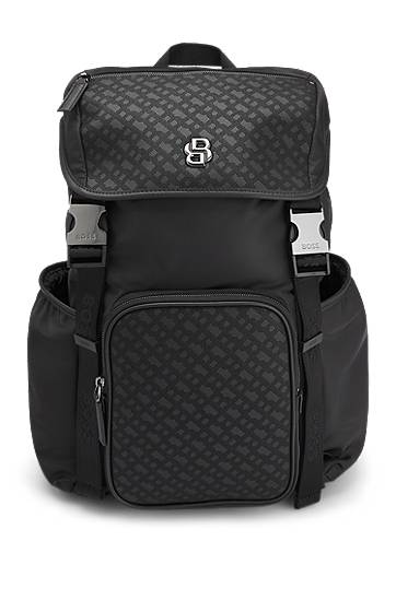 Reppu BOSS BOSS Double B Monogram Twill Backpack Musta | 50548079