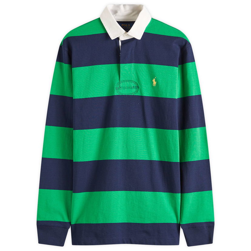 Poolopaita Polo by Ralph Lauren Ralph Lauren Long Sleeve Rugby Shirt, Size Large Vihreä | 710900566015