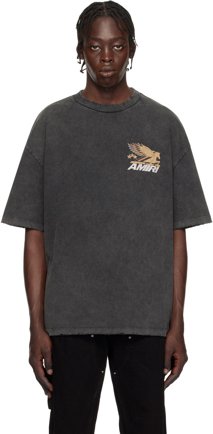 T-paita AMIRI Vintage Pegasus Oversized T-Shirt Musta | AMJYTE1142