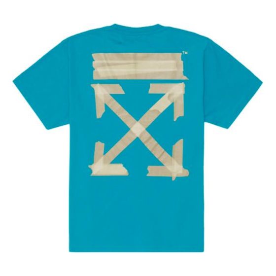 T-paita Off-White Diagonal Arrows Tape Short Sleeve T-Shirt Sininen | OMAA038R201850023948