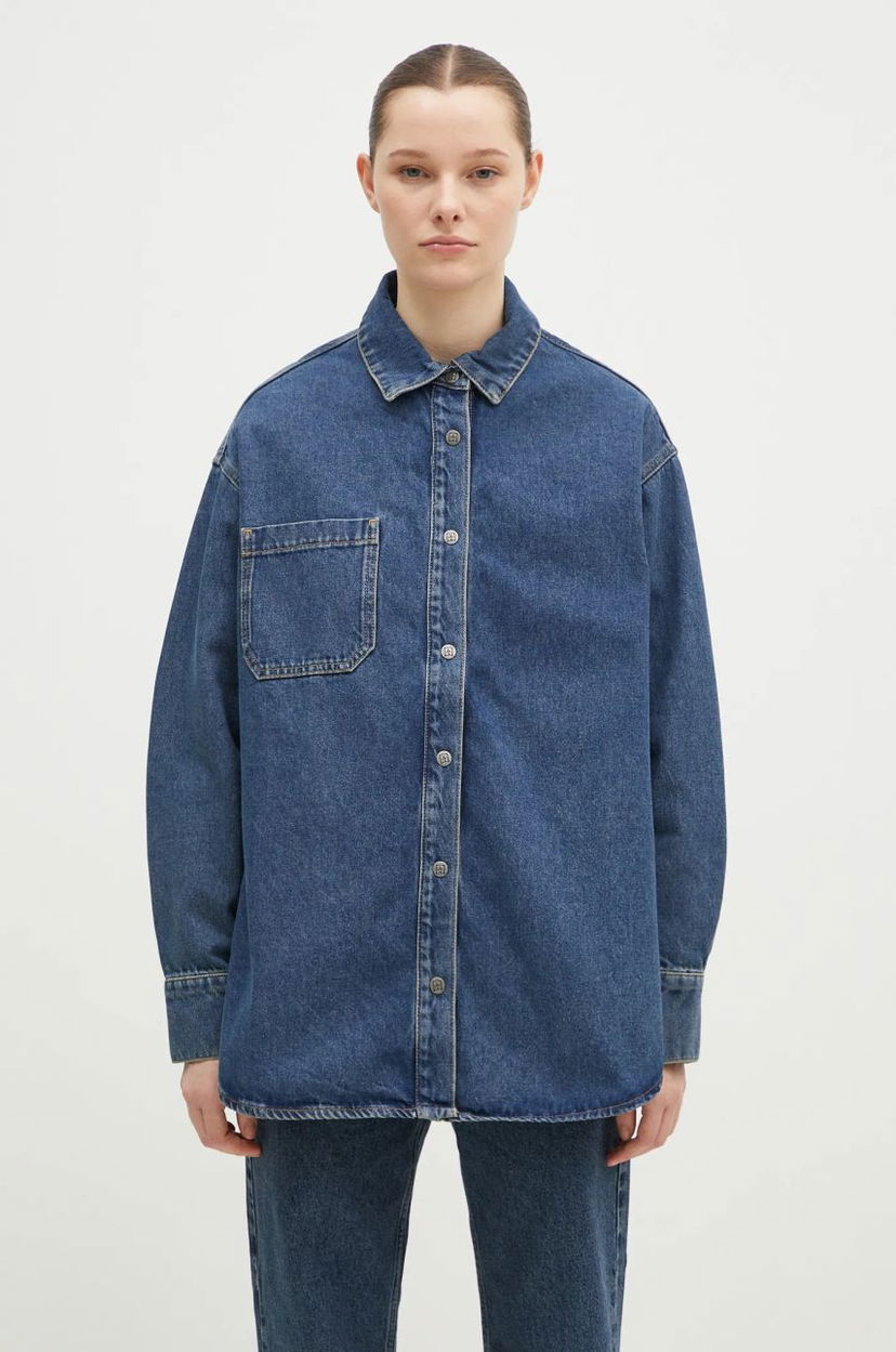 Paita Ksubi Oversized Longsleeve Denim Shirt Sininen | WPF24SH007