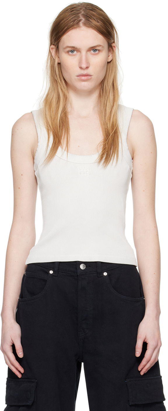 Tankkitoppi Alexander Wang Alexanderwang.t Embossed Tank Top Valkoinen | 4CC2241455