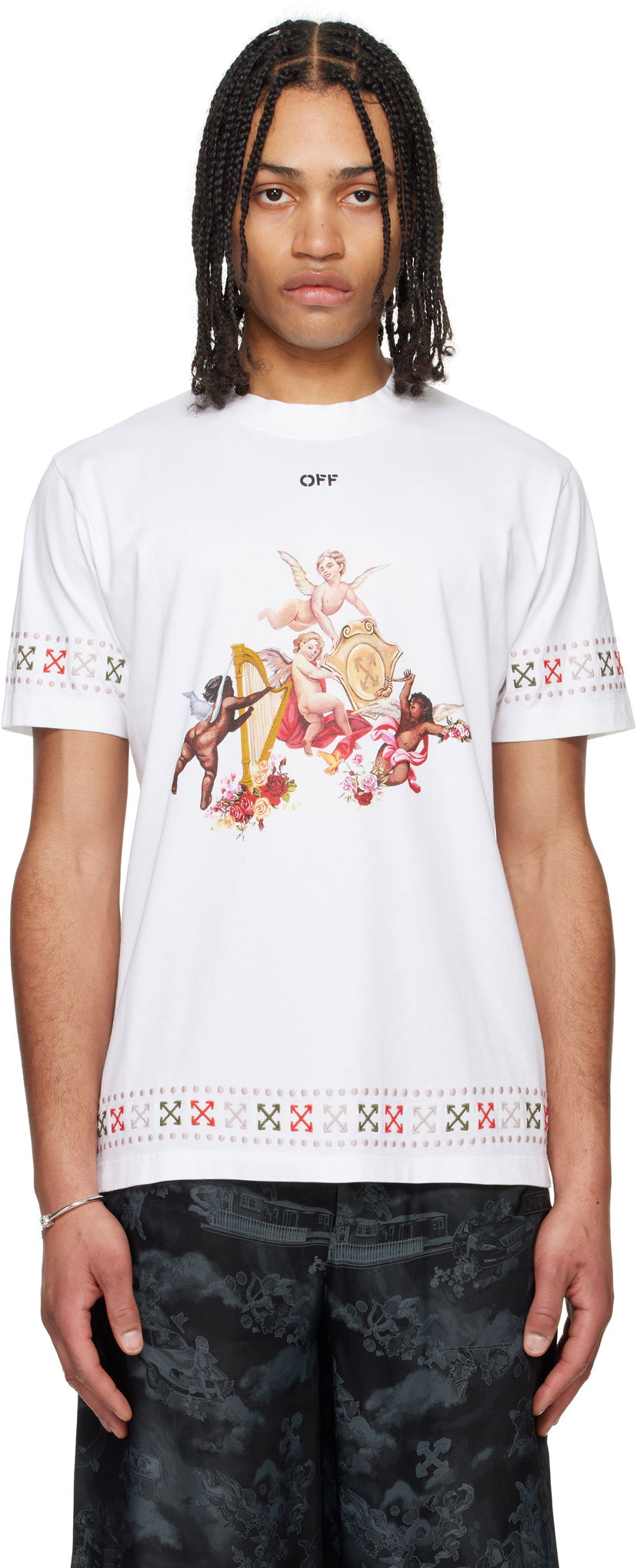 T-paita Off-White Off-White Putti Graphic T-Shirt Valkoinen | OMAA027S25JER0020110