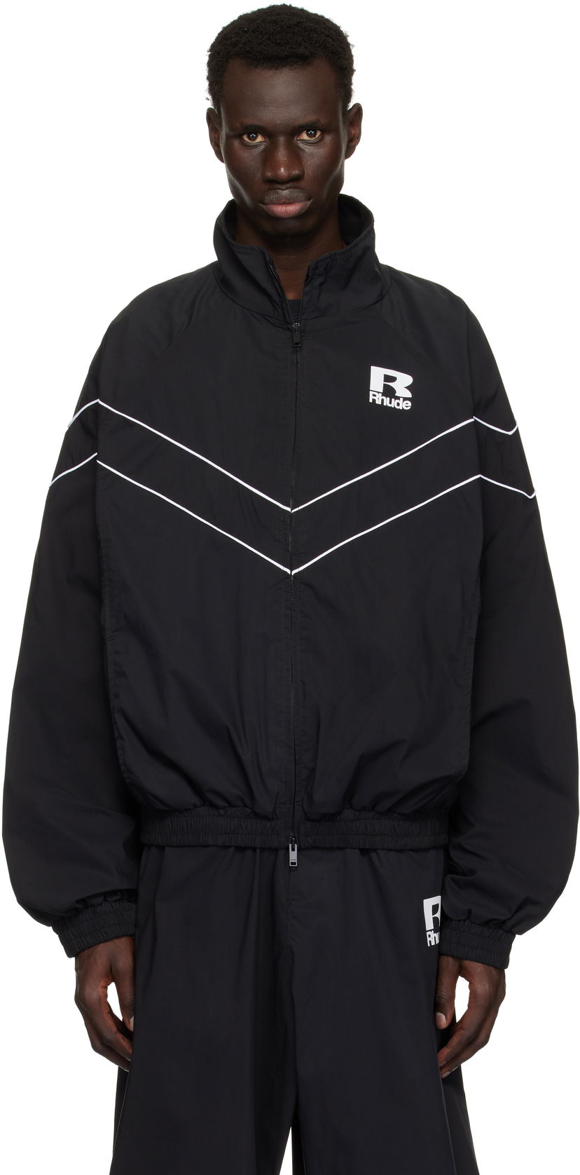 Tuulitakki Rhude Rhude Piping Raglan Track Jacket Musta | RHPS25JA01005