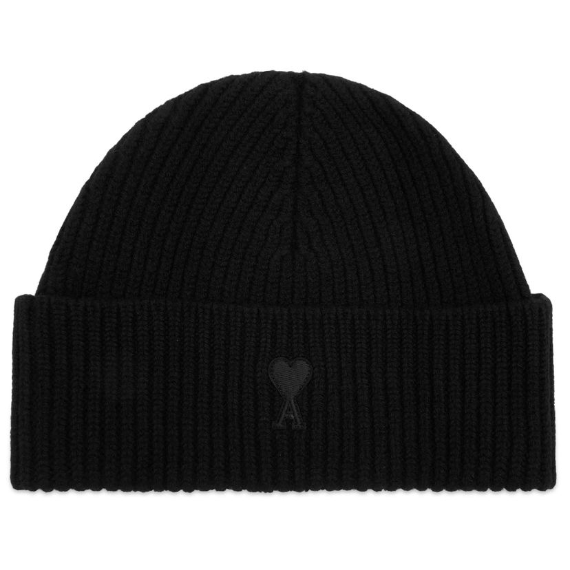 Pipo AMI AMI Paris Merino Wool Beanie Musta | H25UBO006-018-0180H25