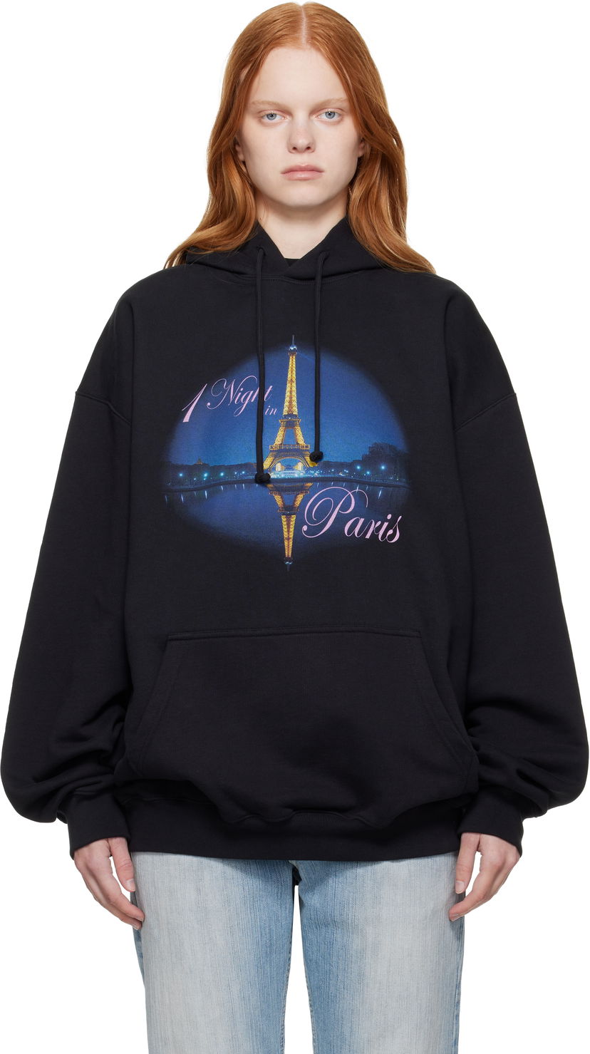 Huppari VETEMENTS VETEMENTS 'Night In Paris' Oversized Hoodie Musta | UH76HD410B