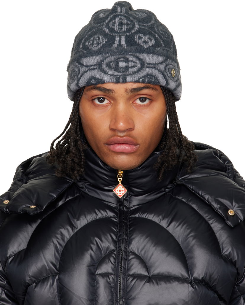 Pipo Casablanca Casablanca Fluffy Monogram Beanie Harmaa | A-AW25-HAT-096-01