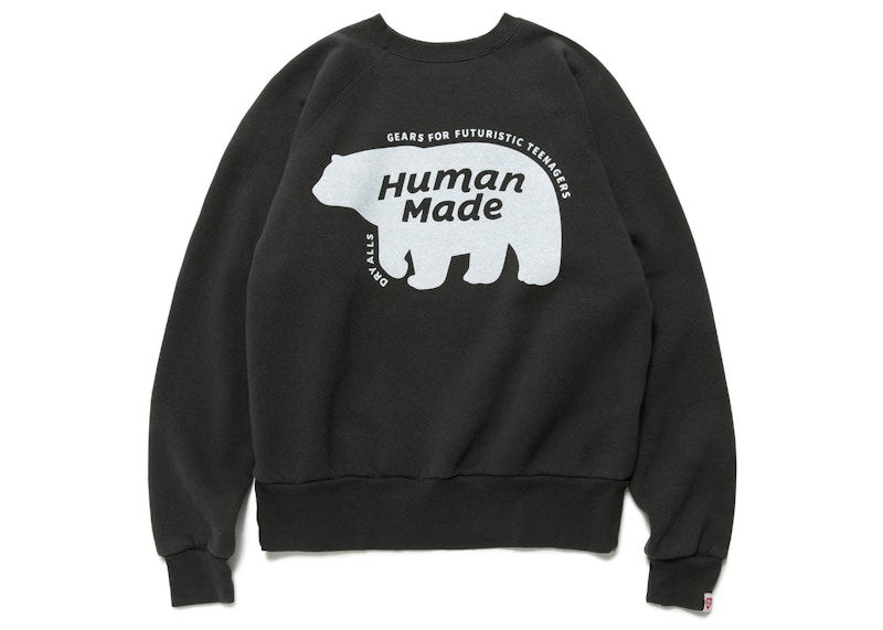 Huppari Human Made Crew Neck Raglan Sweatshirt Musta | HM24CS019