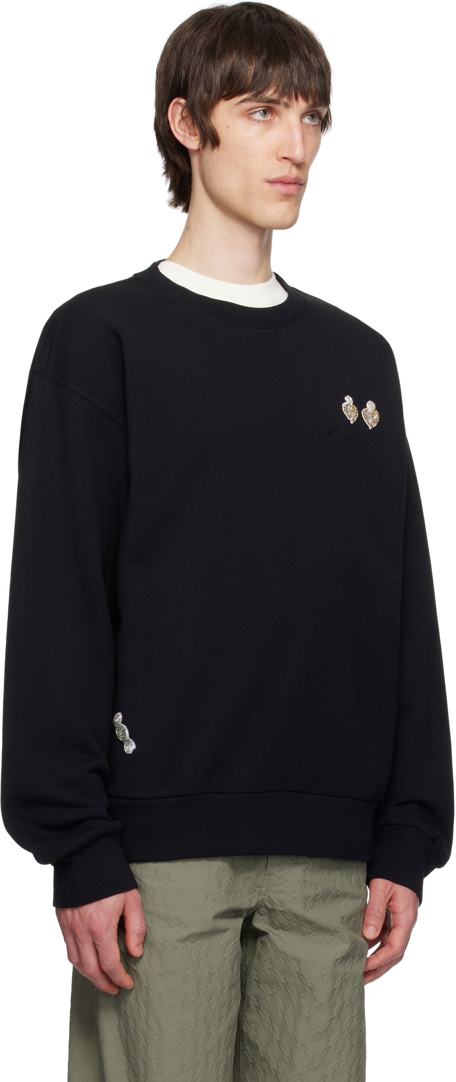 Villapaita Givenchy Givenchy Cotton Sweatshirt with Patches Musta | BMJ0LC3YQQ001, 1