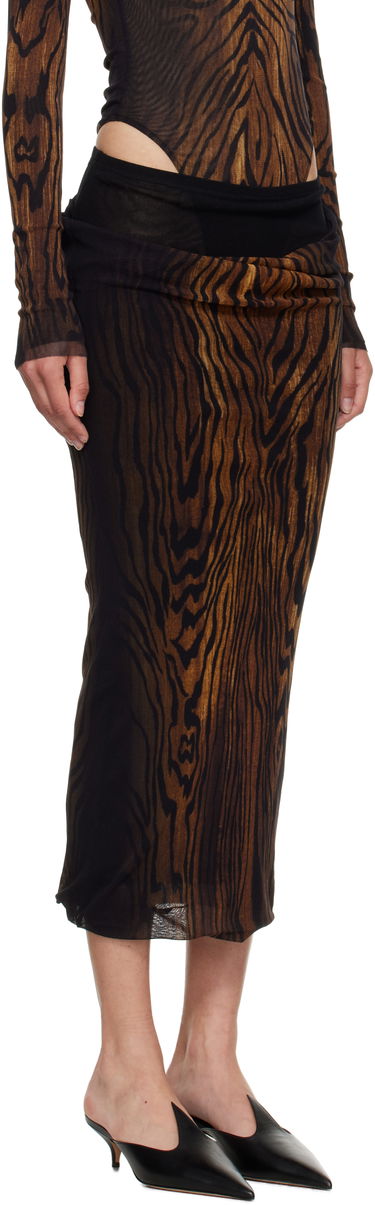 Hame Jean Paul Gaultier Jean Paul Gaultier 'The Long Draped Wood' Midi Skirt Ruskea | 25/03-W-SK011-M002P-0060, 1