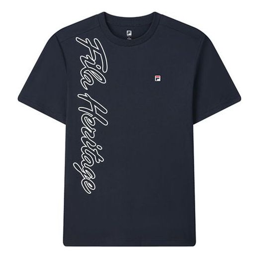 T-paita FILA Heritage Script Graphic Tee Tummansininen | A51M123104F-NV, 0