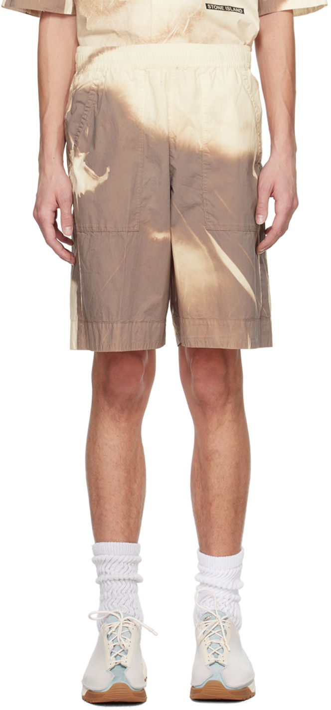 Shortsit Stone Island Brown & Off-White Graphic Shorts Beige | 8015L0695