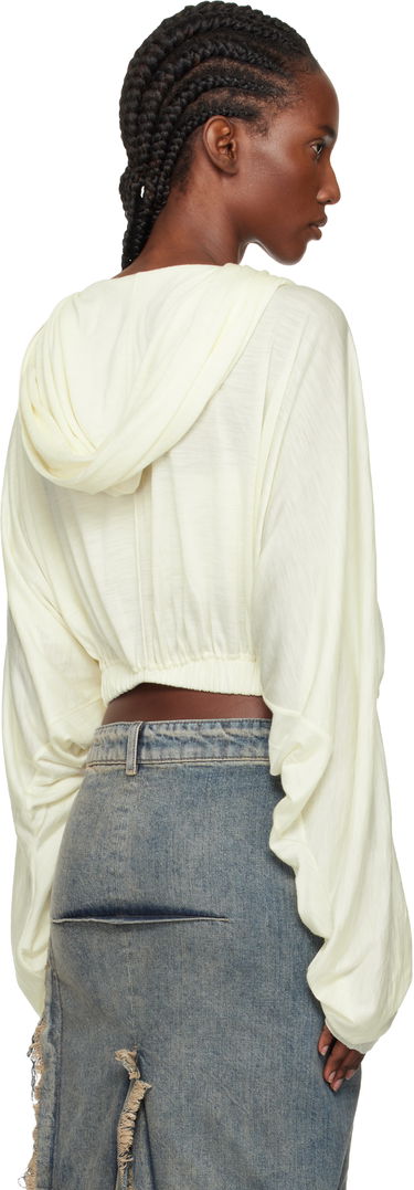Huppari Rick Owens Concordians Cropped Tunic Hoodie Keltainen | RO02E4262 JSW, 2