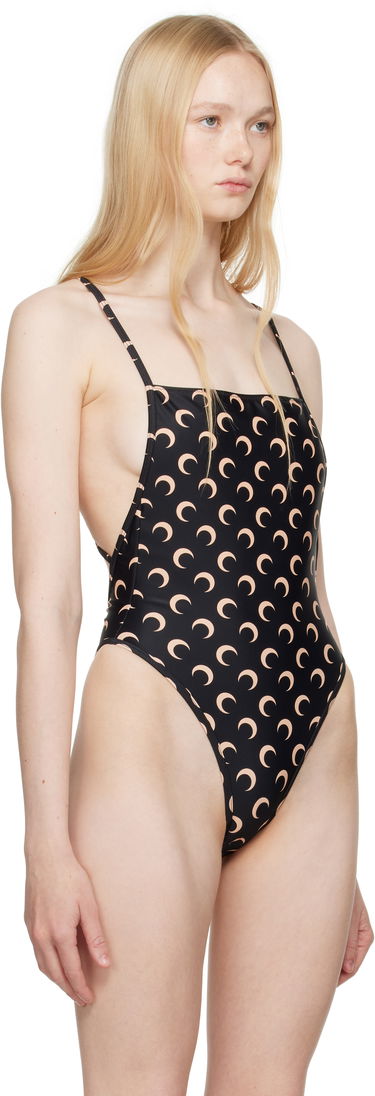 Uimapuvut Marine Serre Marine Serre Jersey One-Piece Swimsuit with Crescent Moon Print Musta | WSW012A CJER0003, 1