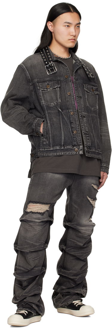 Takki We11done We11done Belted Collar Denim Jacket Musta | WD-DJ0-25-315-U-BK, 3