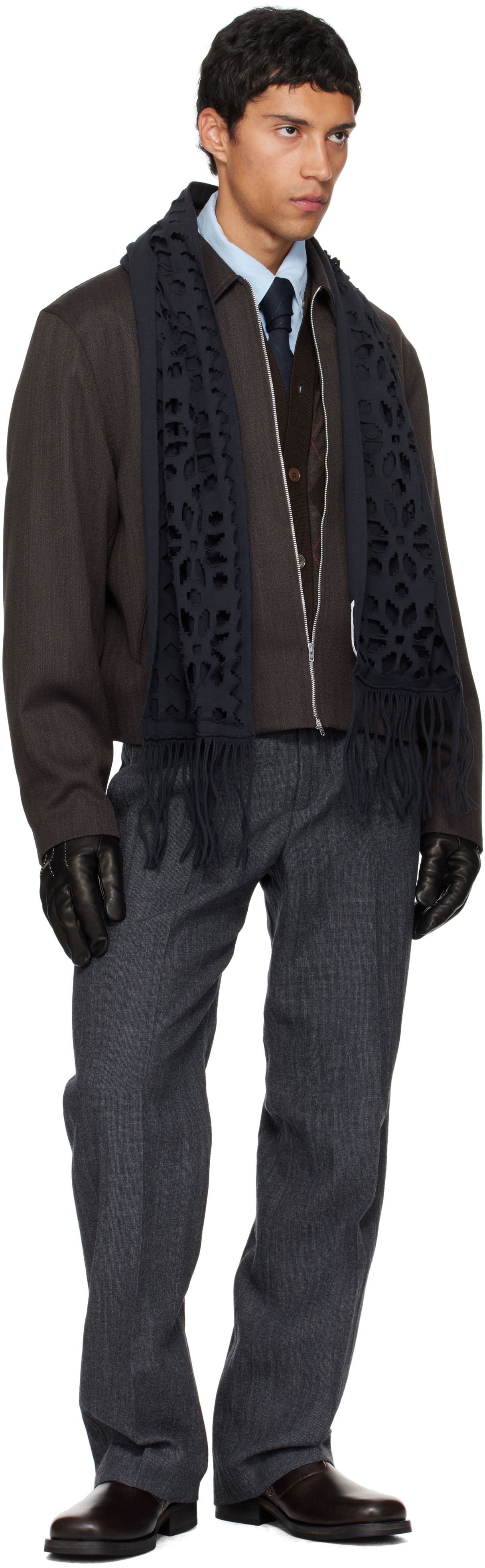 Huivi OUR LEGACY Our Legacy Tore Fringed Scarf Musta | A4258TC, 1