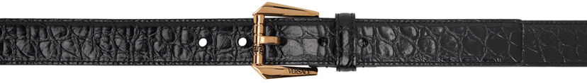 Vyöt Versace Versace Croc Effect Leather Belt Musta | 1008373_1A08711