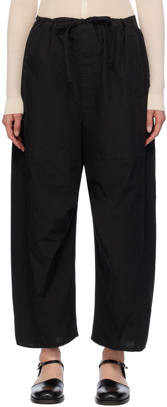 Housut LEMAIRE Cropped Drawstring Trousers Musta | PA1110 LF1218