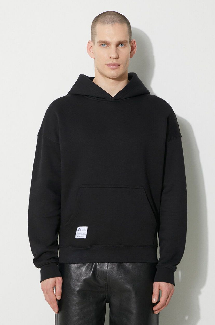 Huppari Alpha Industries Hoodie with Print Musta | 146336