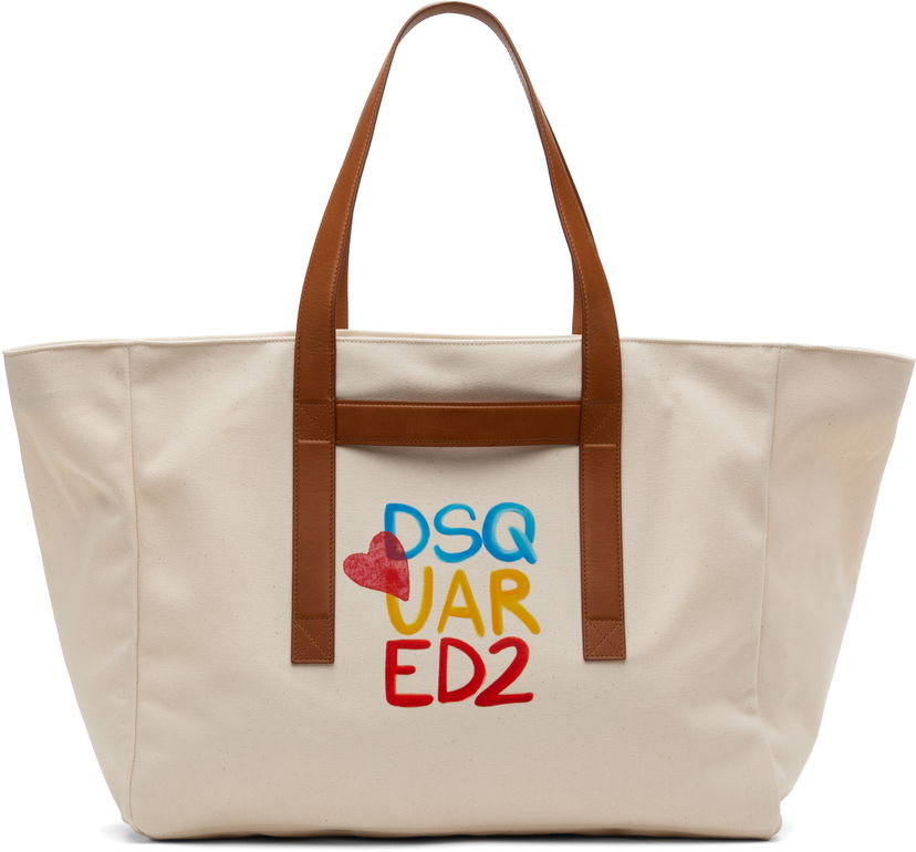 Kangaskassi DSQUARED2 Dsquared2 Summer Lovers Canvas Tote Bag Valkoinen | SPM0104-00308367-5089