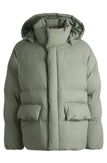 Puffer takki BOSS Water-Repellent Puffer Jacket with Monogram Vihreä | 50524002