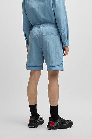 Shortsit BOSS HUGO x RB Drawstring Shorts with Piping Sininen | 50542807, 1