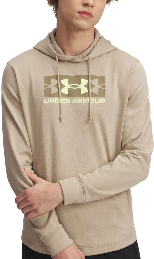 Huppari Under Armour Rival Terry Logo Pullover Hoodie Beige | 1390141-299