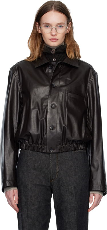 Takki LEMAIRE Soft Leather Collared Blouson Jacket Ruskea | OW1158 LL0146, 0