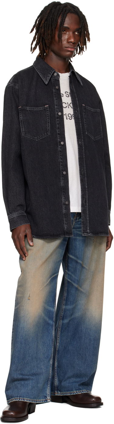 Paita Acne Studios Button-Up Denim Shirt Musta | CB0082-, 3