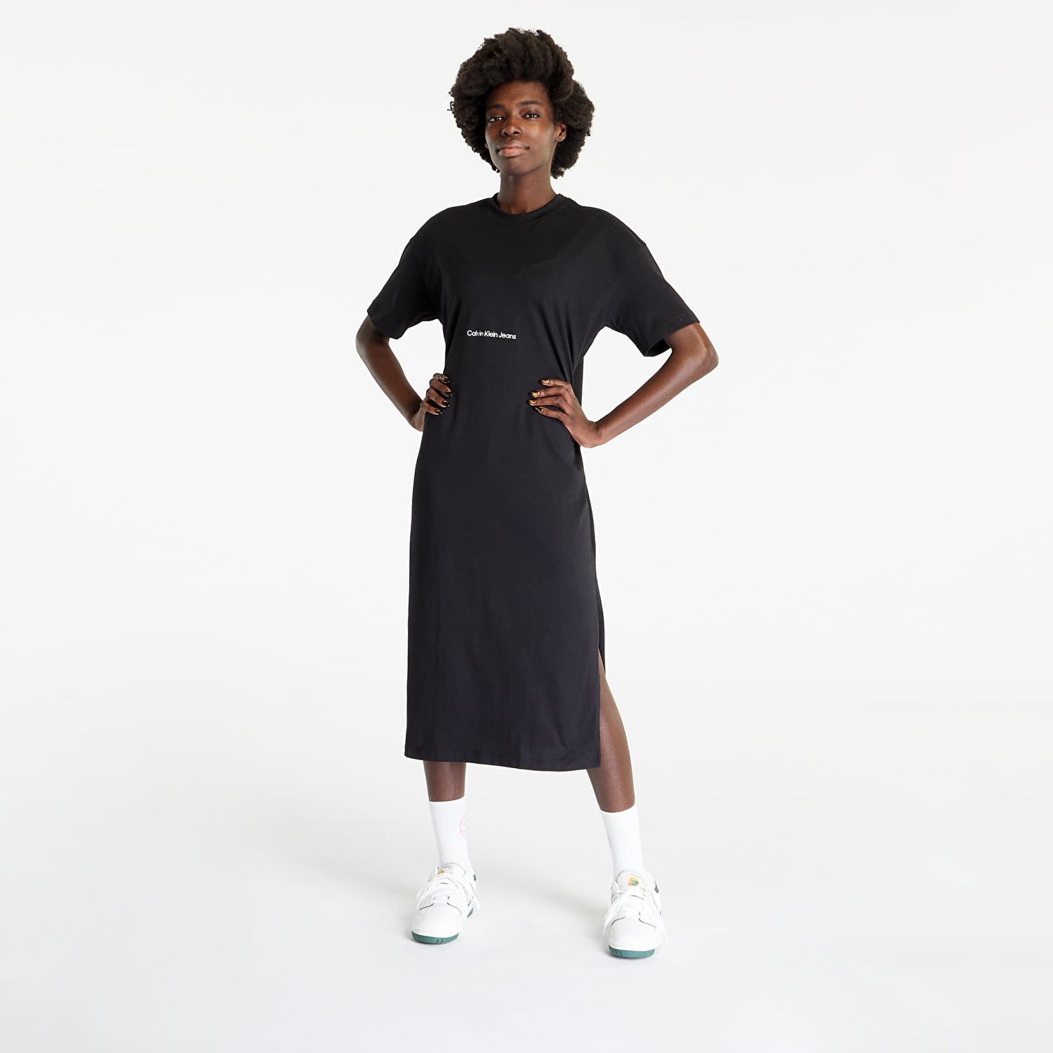 Mekko CALVIN KLEIN Institutional Long T-Shirt Dress Musta | J20J220742 BEH, 0