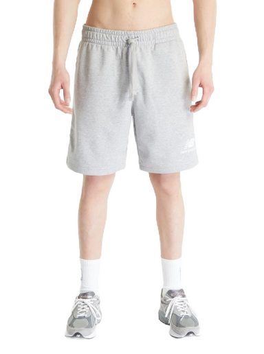 Shortsit New Balance Essentials Stacked Logo French Terry Short Harmaa | MS31540AG