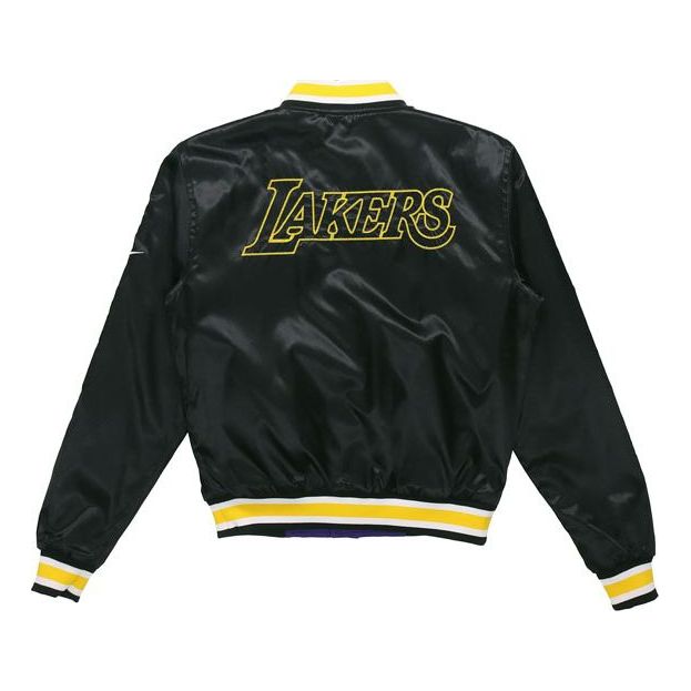 Bomber-takki Nike NBA Los Angeles Lakers Reversible Satin Jacket Musta | AV3544-010