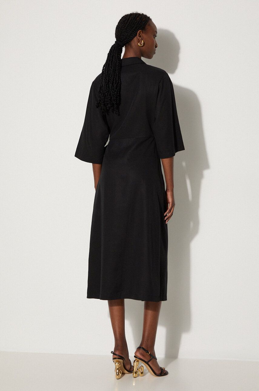 Mekko Samsoe Samsoe Midi Wrap Dress Musta | F24100086, 1