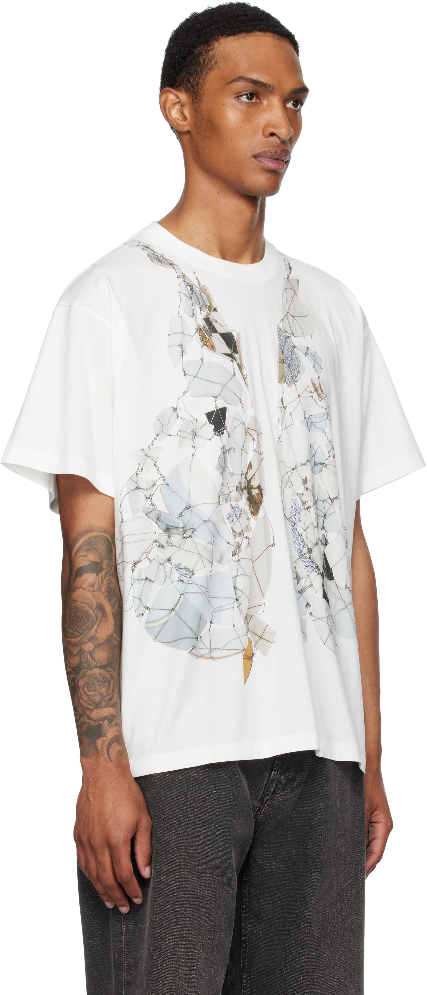 T-paita Maison Margiela MM6 Maison Margiela Printed T-Shirt Valkoinen | SH0GC0056 S24312, 1