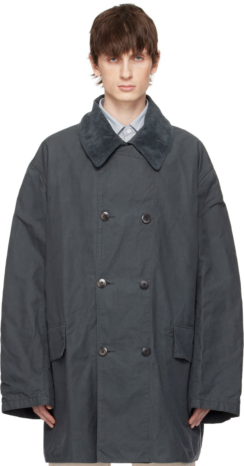 Trenssitakki Maison Margiela Maison Margiela Cotton Caban Jacket Harmaa | S50AM0633 M35282