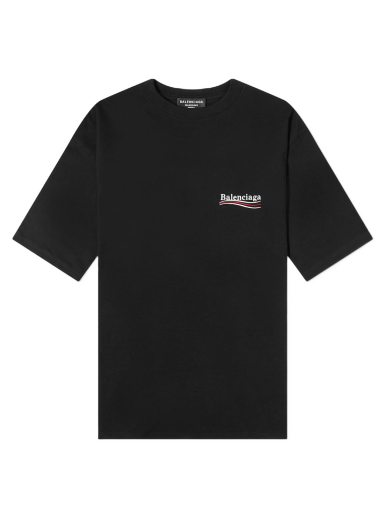 T-paita Balenciaga Oversized Political Campaign Logo Tee Musta | 641675-TKVJ1-1070