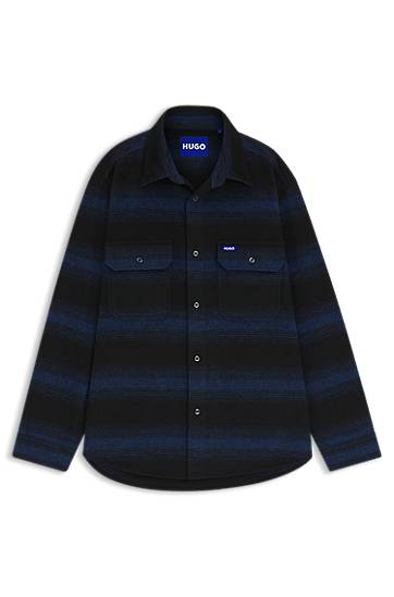 Paita BOSS Oversized-fit shirt with shadow stripe Monivärinen | 50549801