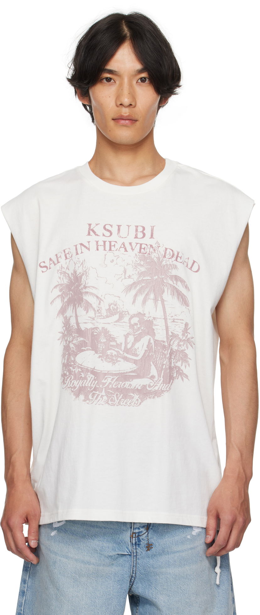 Tankkitoppi Ksubi Ksubi Paradiso Cut Off Tank Top Valkoinen | MPF25TA002